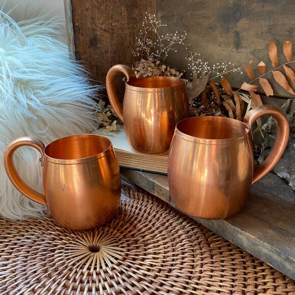 3 West Bend Copper Moscow Mule Mugs Cups Made in USA - Picture 1 of 4